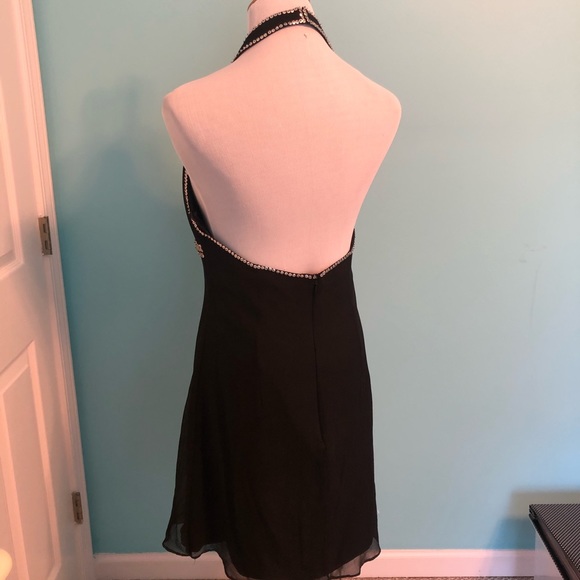 Amelie Black Silk Halter Dress - Picture 3 of 7